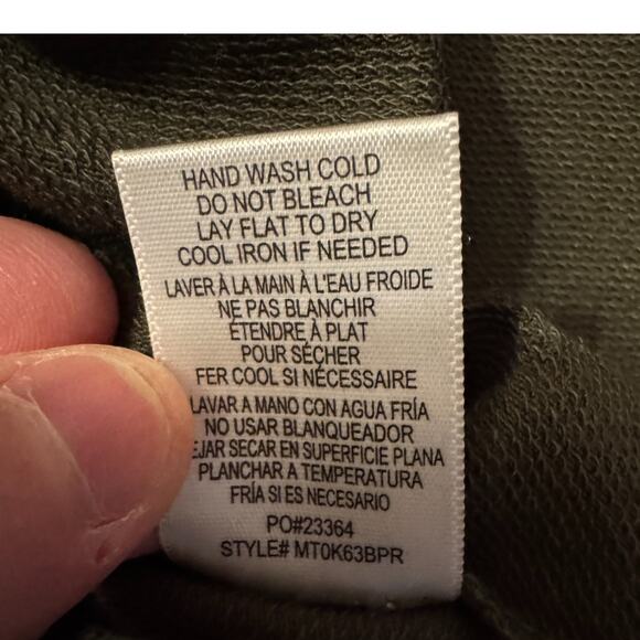 BoBeau Women's 3/4 Sleeve Top XS Heather Olive Green Polka Dot Soft Stretchy - Picture 10 of 12